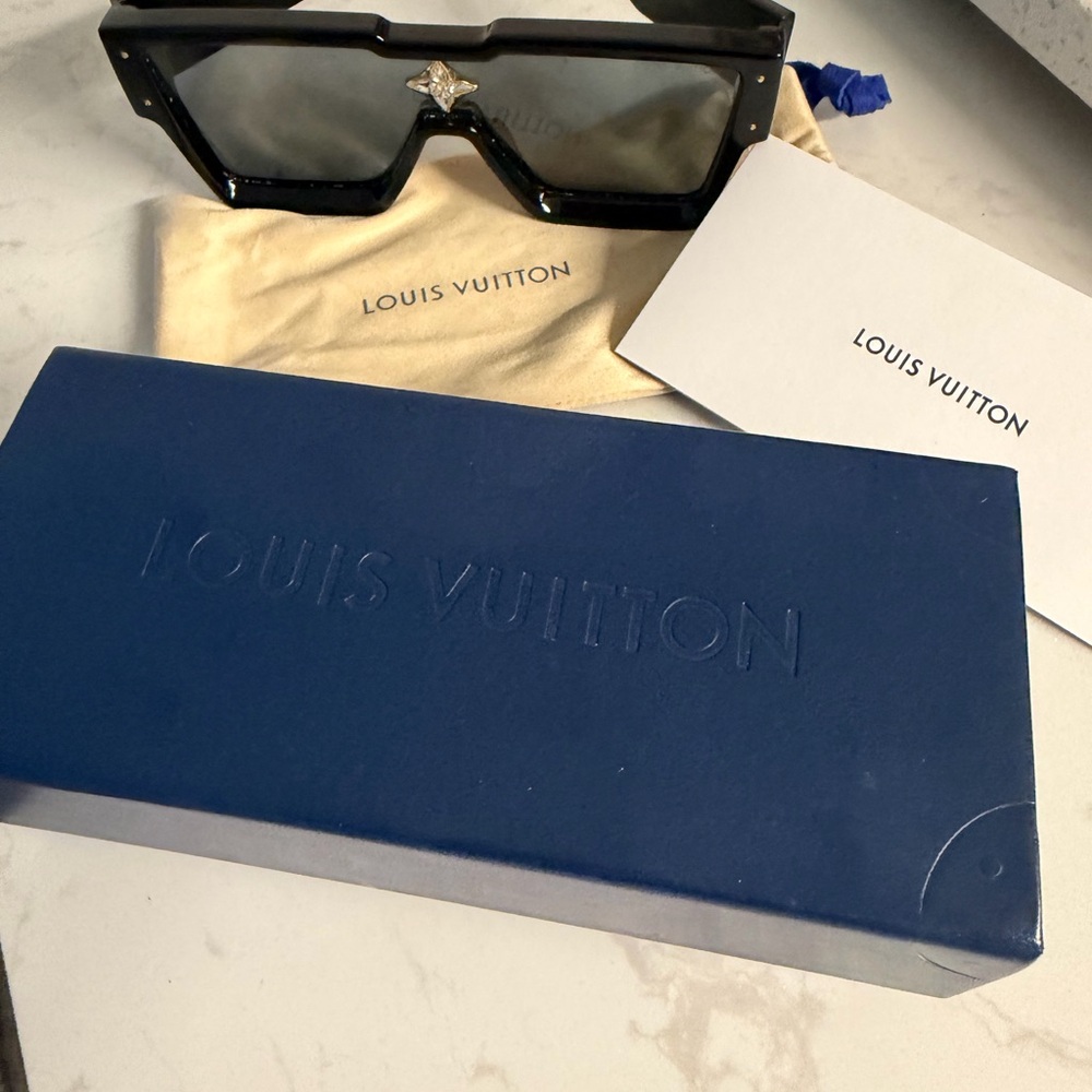 Louis Vuitton Black Shield Sunglasses with Gold Accents - Picture 12 of 13